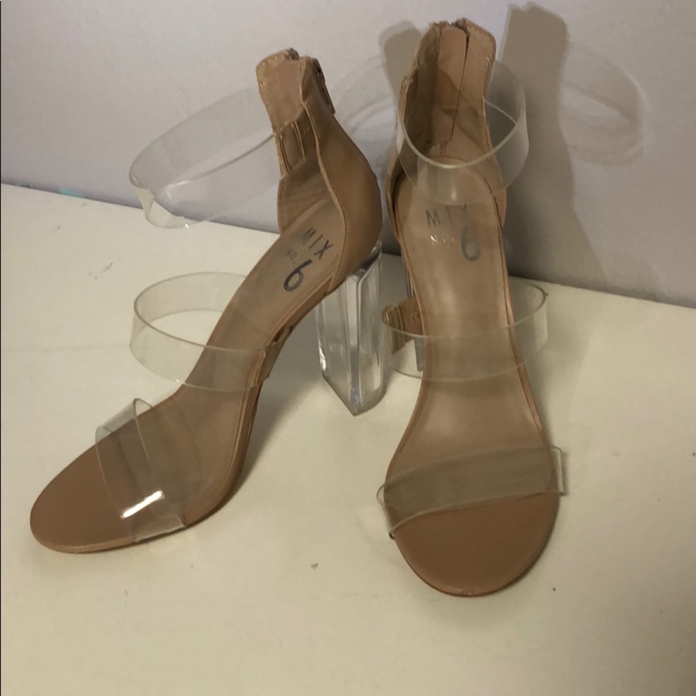 Clear strappy heels